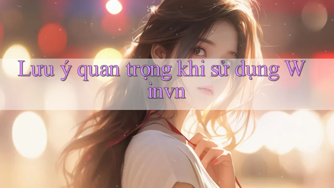 Lưu ý quan trọng khi sử dụng Winvn Lưu ý quan trọng khi sử dụng Winvn